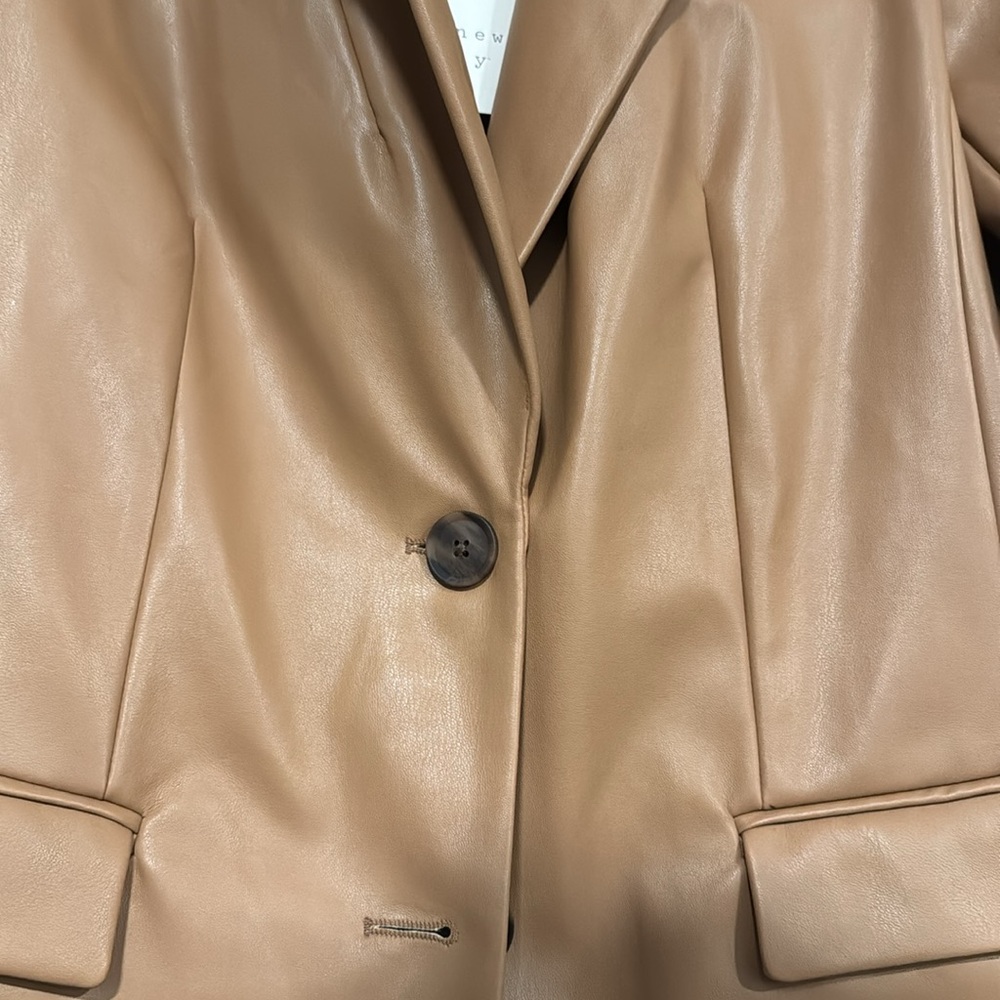 Brown leather blazer - Picture 3 of 4